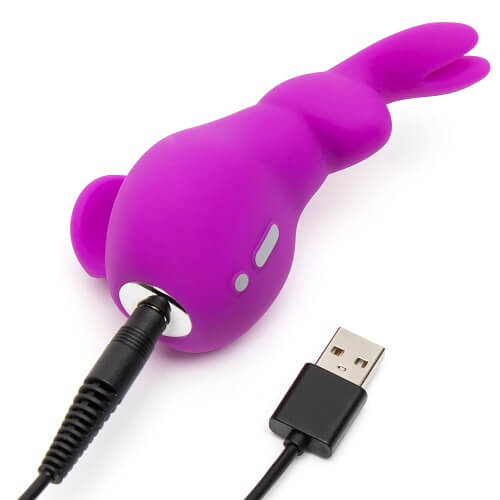 mini ears rechargeable rabbit finger vibrator purple
