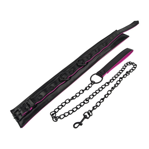 bound to please pink black bondage collar leash