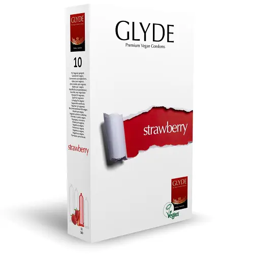 glyde strawberry - 10 pack condom pack
