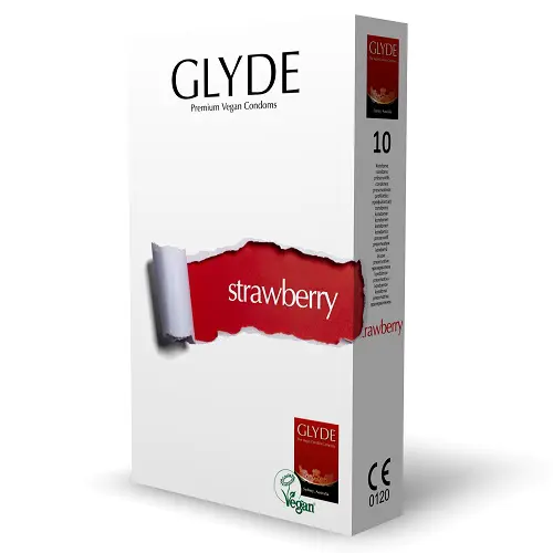 glyde strawberry - vegan condom for safe sex