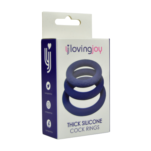 Loving Joy Thick Silicone Cock Rings 3 Pack