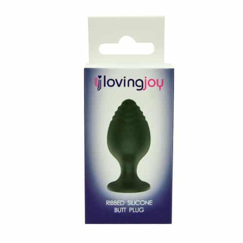 Loving Joy Ribbed Tip Small Silicone Butt Plug for anal play